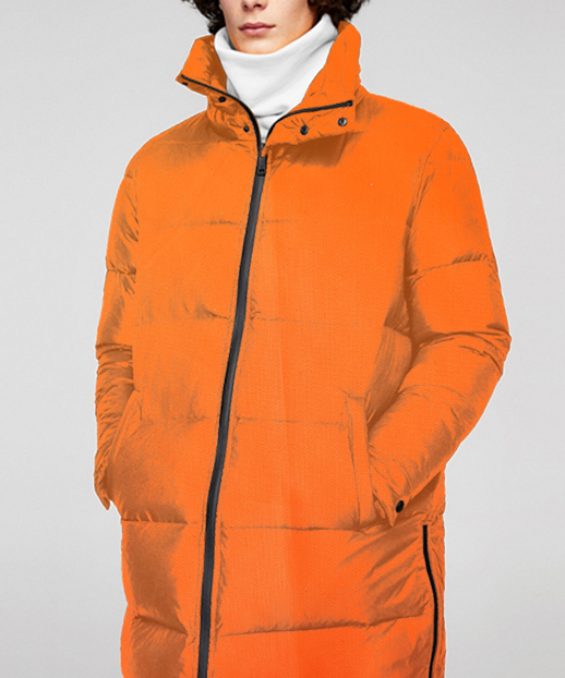 ZBN005AS-Quilted coat with a shiny finish