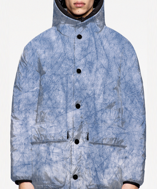 ZBN049B-Printed down jacket with hood