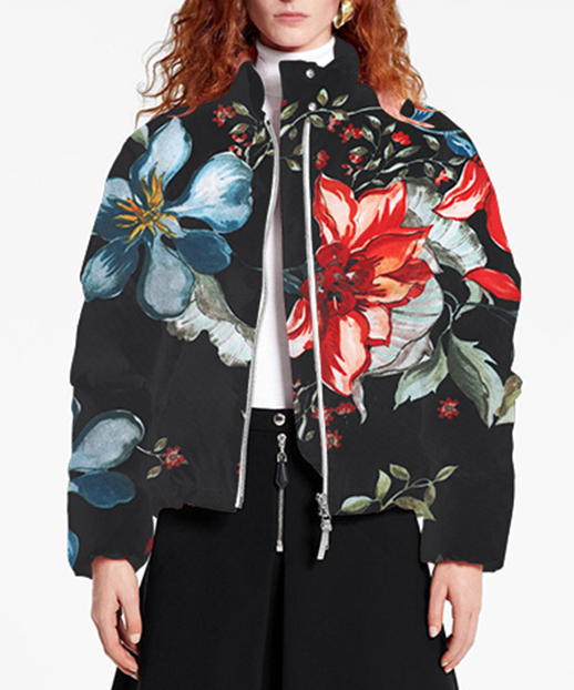 ZBDT142001-9-Down jacket with a flower print